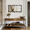 Rustic Industrial Rectangle Accent Mirror Decorative Wall Art Mirror Metal Frame